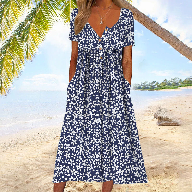 Blumenmuster Freizeitkleid